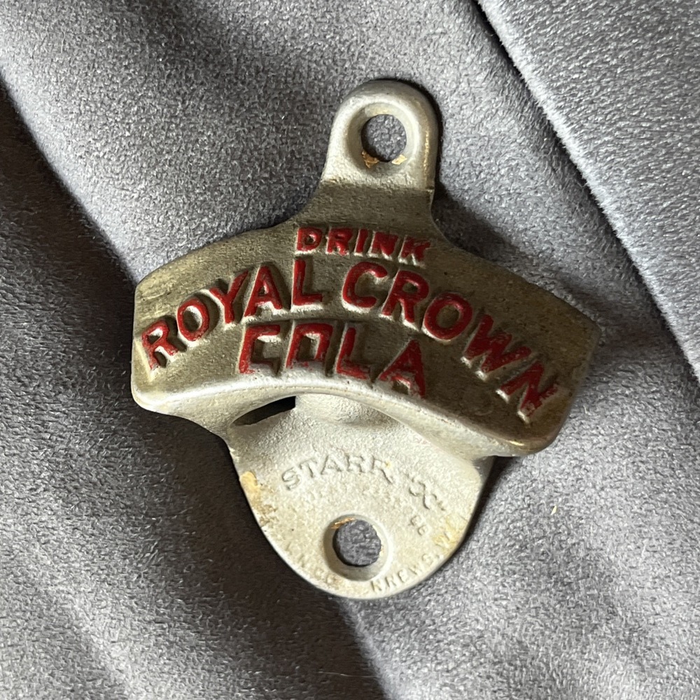 Royal Crown Cola Rc Drink STARR PATD X REG Wall Mount Bottle Opener Vtg 40s